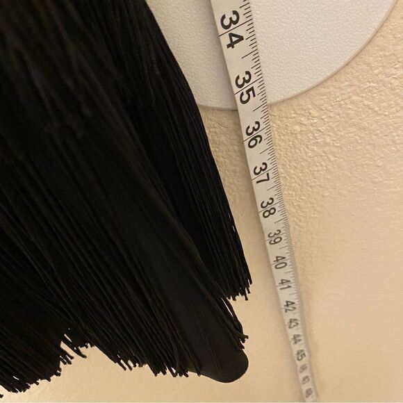 Weissman Dance costume black fringe flapper sequin blue 5361 Adult XLA - Picture 8 of 13